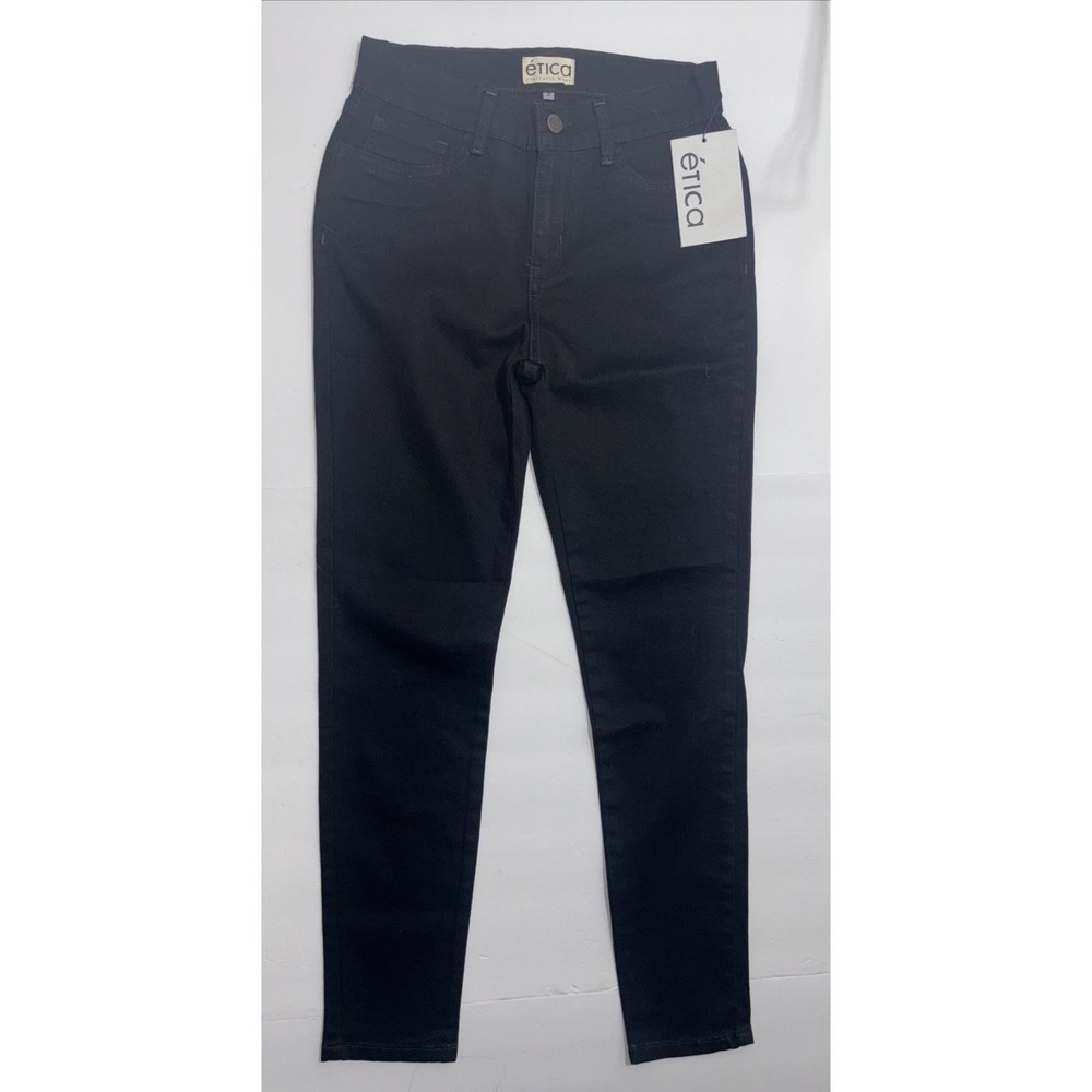 Etica Jeans Womens Size 2 Black Jegging Fitted Stretch Natural and Organic Fiber